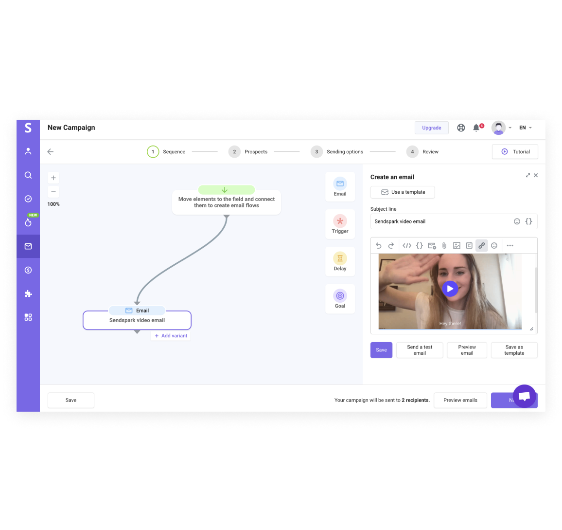 Dynamic videos in Snovio