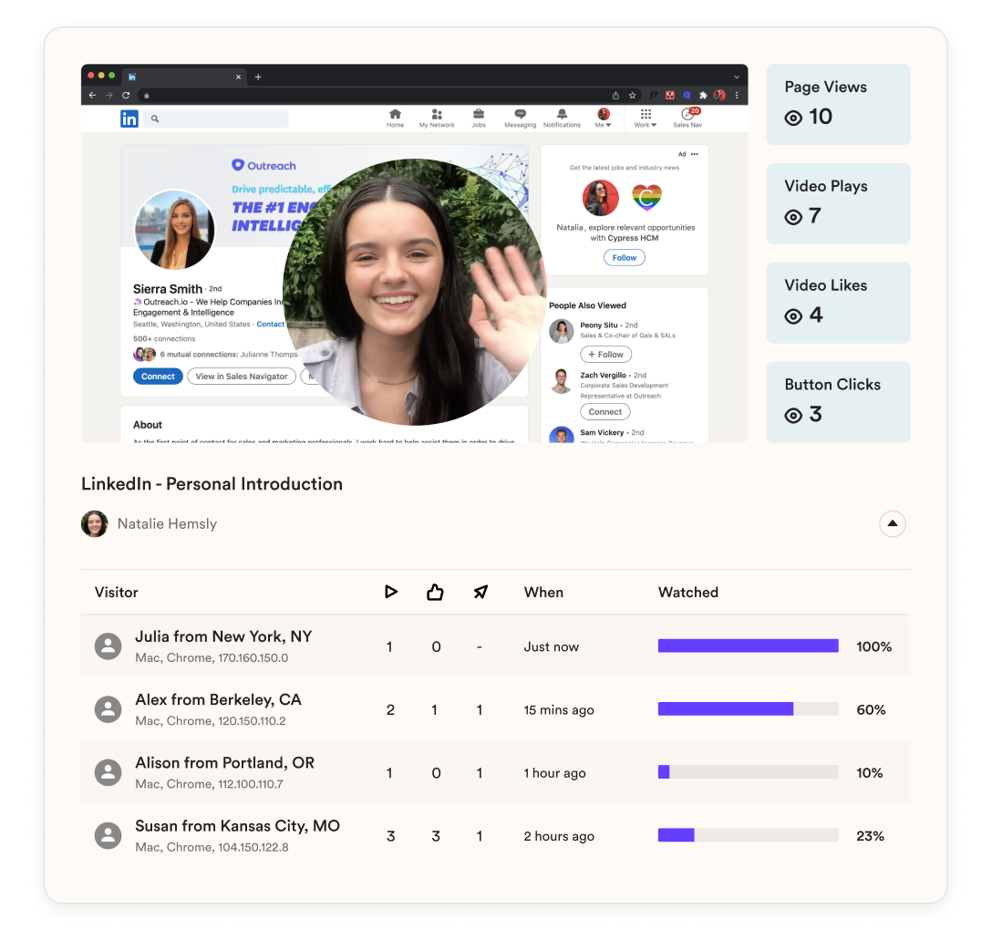 Video Analytics for Engage Prospecting Sequences