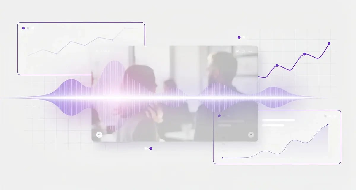 Abstract visualization of one source video branching into many AI-personalized video variants for B2B sales outreach