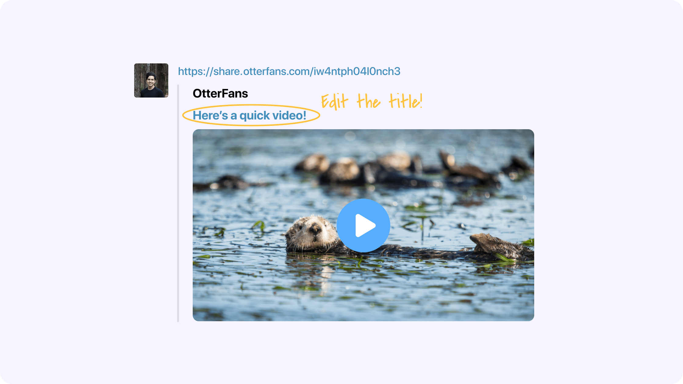 Custom Video Metadata and Share Text