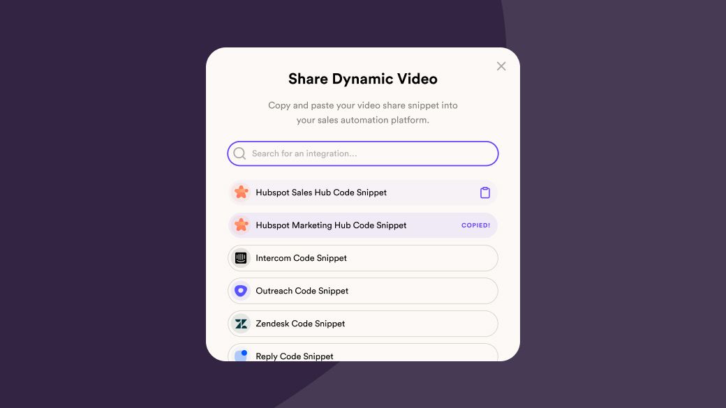 Share videos in any email platform 