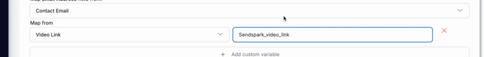 HeyReach CSV mapping with Video Link mapped to a Sendspark_video_link custom variable
