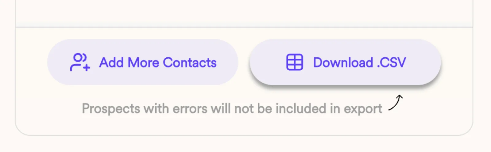 Sendspark campaign panel with Add More Contacts and Download .CSV buttons