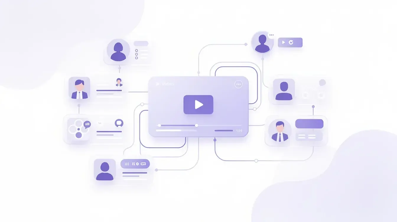 B2B personalized video marketing workflow showing AI voice cloning personalizing a single video recording for multiple prospects with dynamic company backgrounds