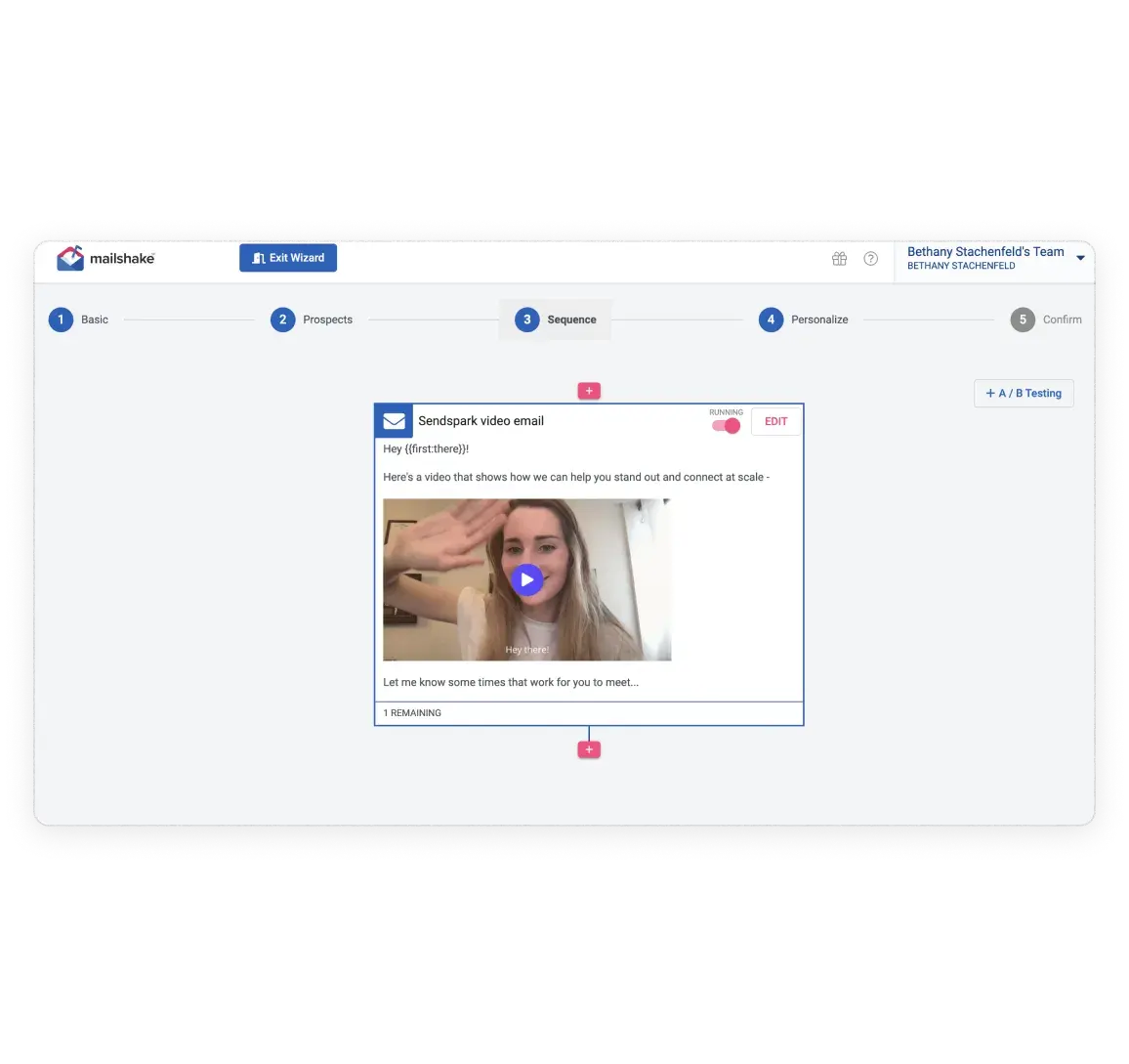 Personalized videos in Mailshake